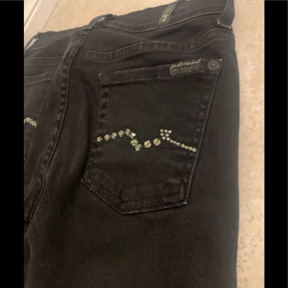 7 Black Jeans with Embellished Back Pockets size25 - Picture 2 of 5